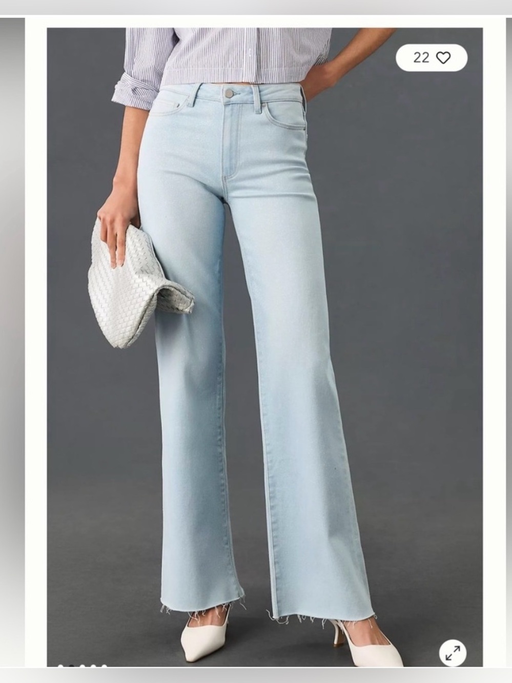 Paige Leenah Glitter High-Rise Wide-Leg Jeans Size 25